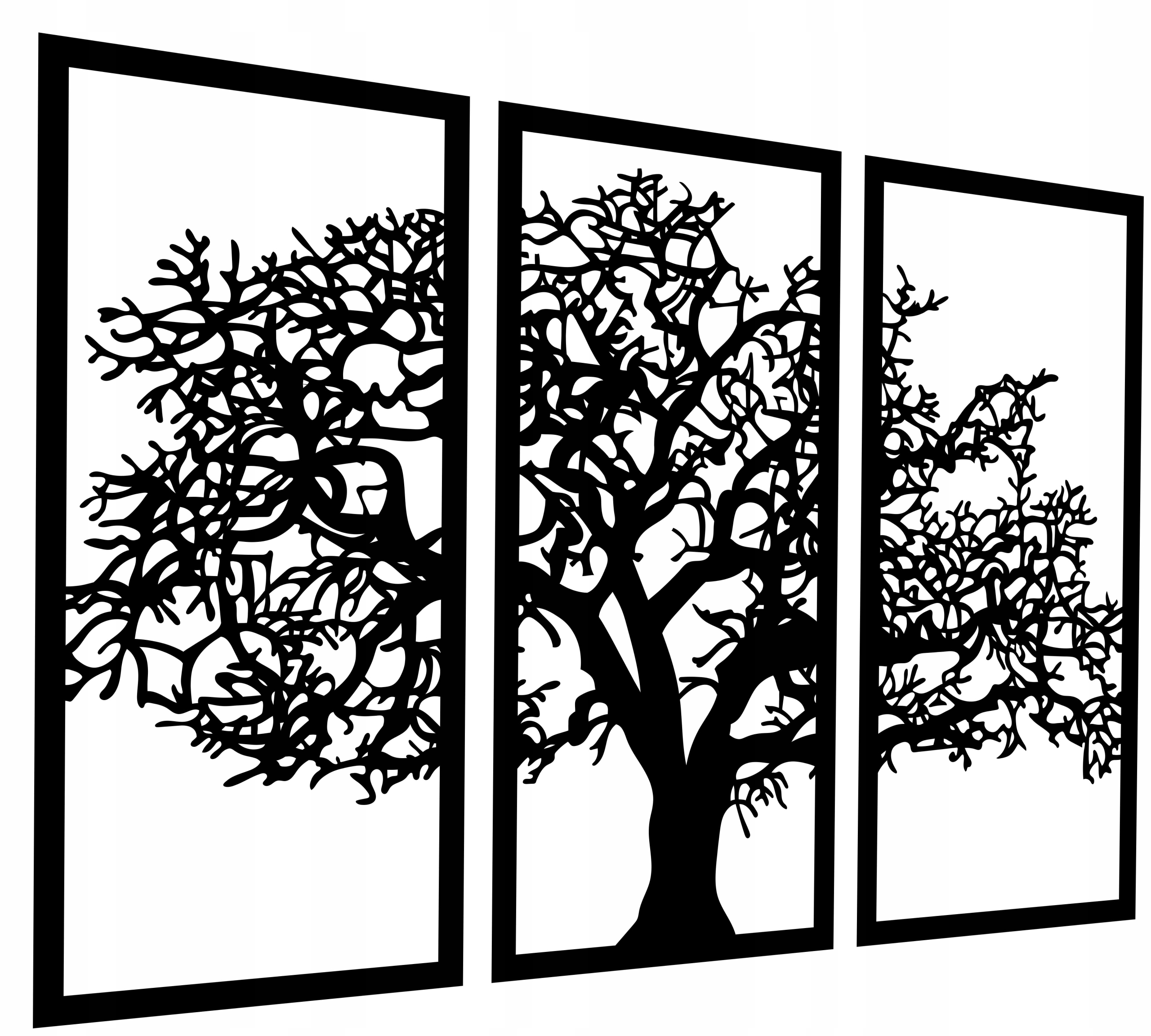 Ažurový Obraz triptych strom XXXL 110x153 Nástěnná Dekorace Do Obývacího Pokoje 3D