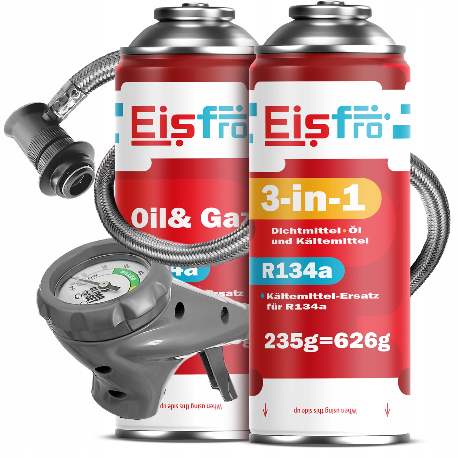 2x Gaz Pro Klimatizace R134a chladivo 2v1 3v1 vypouštěcí potrubí