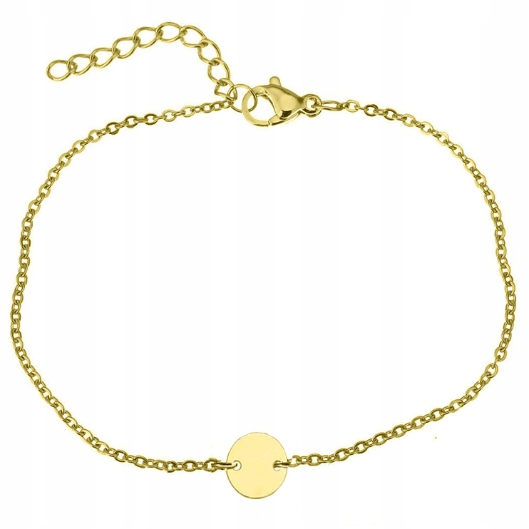 

Złota Bransoletka Stal 316L Koło Pełne B18C