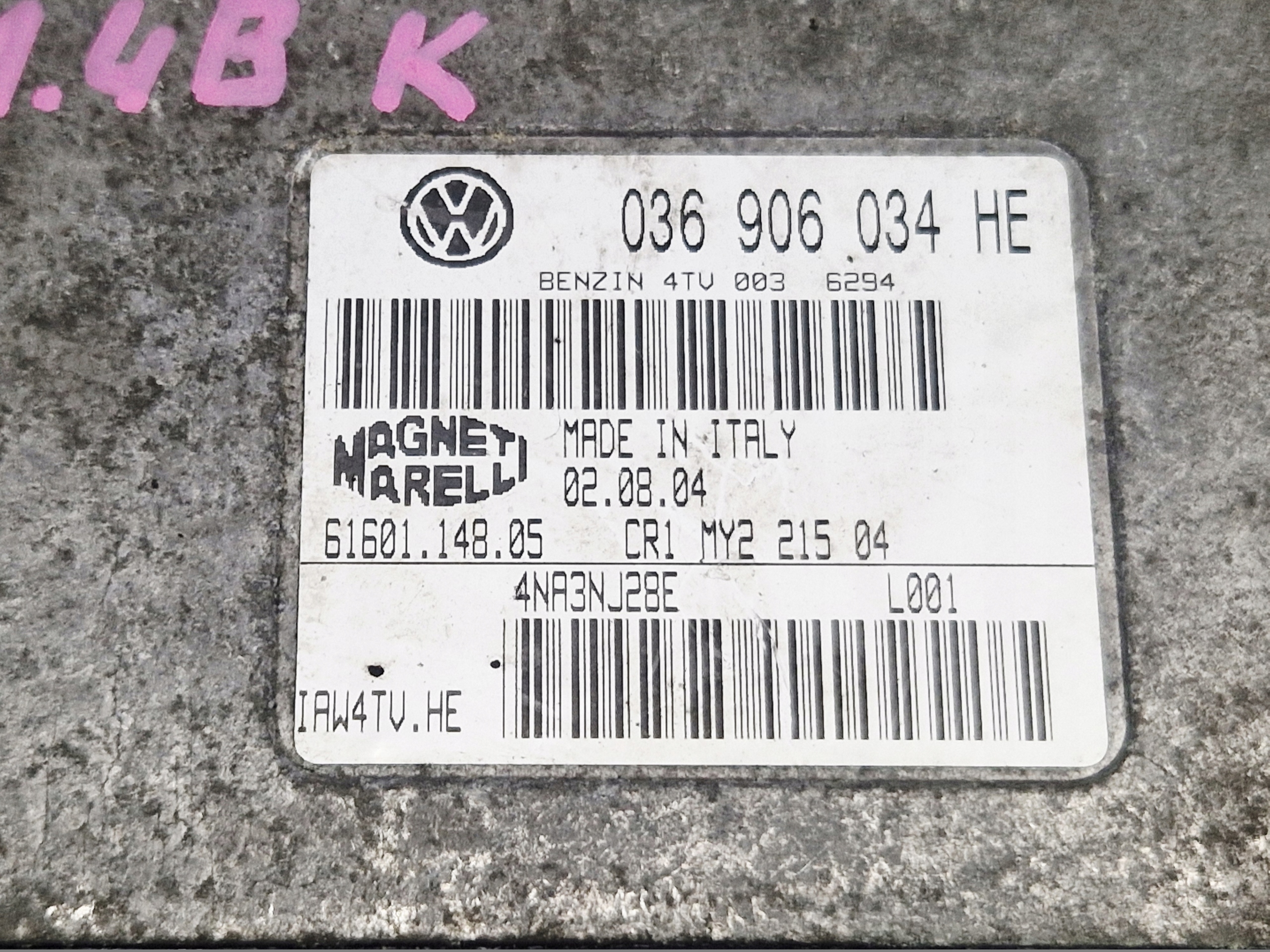 SKODA FABIA 1 1.4 16V petrol computer control unit of the engine 036906034HE