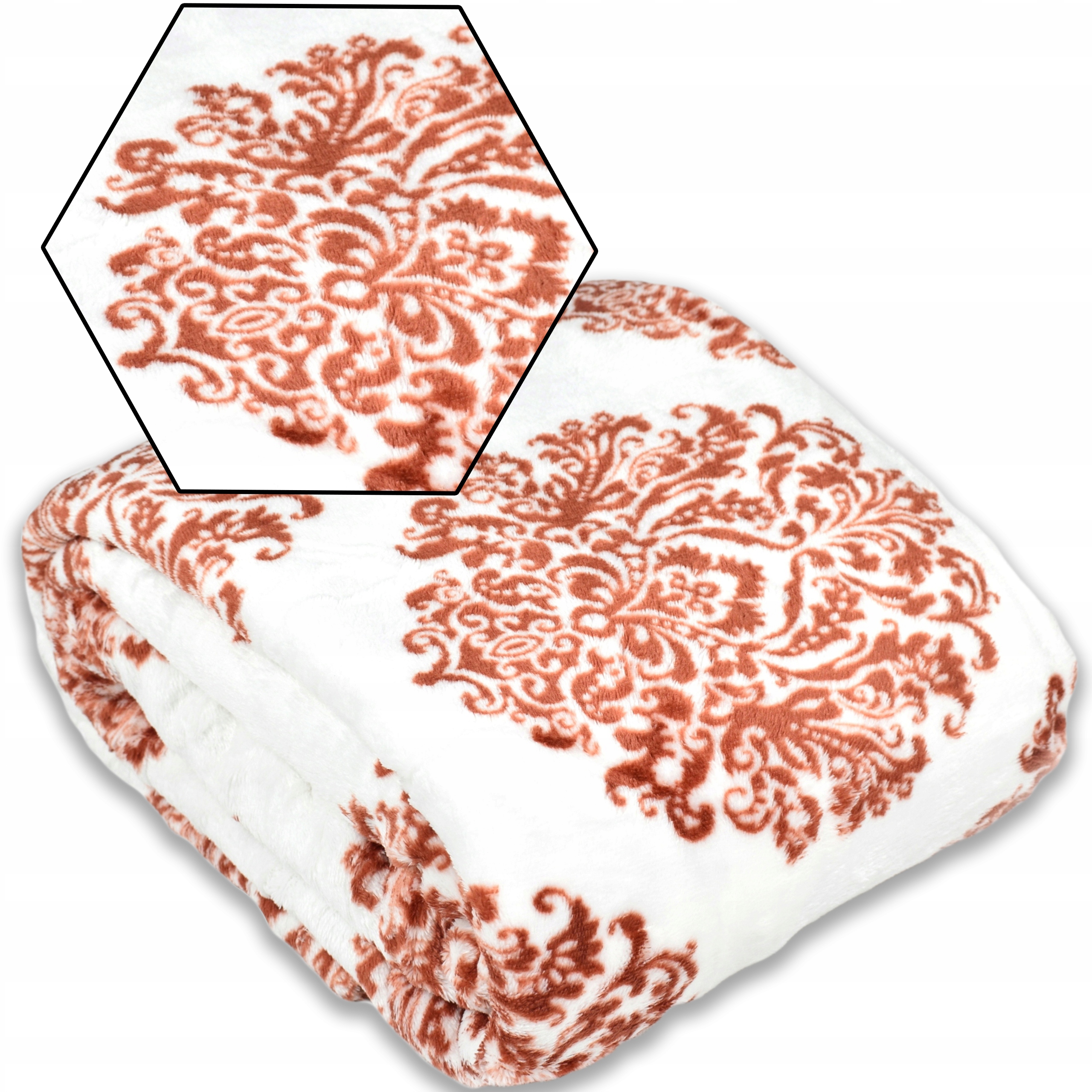 KOC narzuta pled BAXI 160x200 biało - brązowy