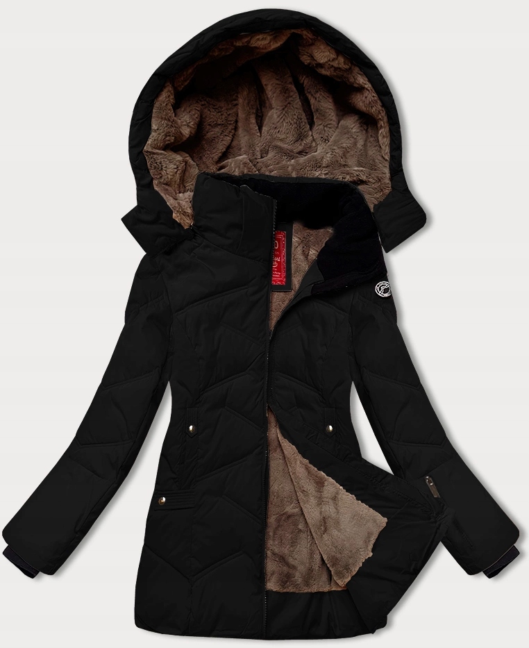 Kapuce Zimní Bunda 24577 Černá S (36)