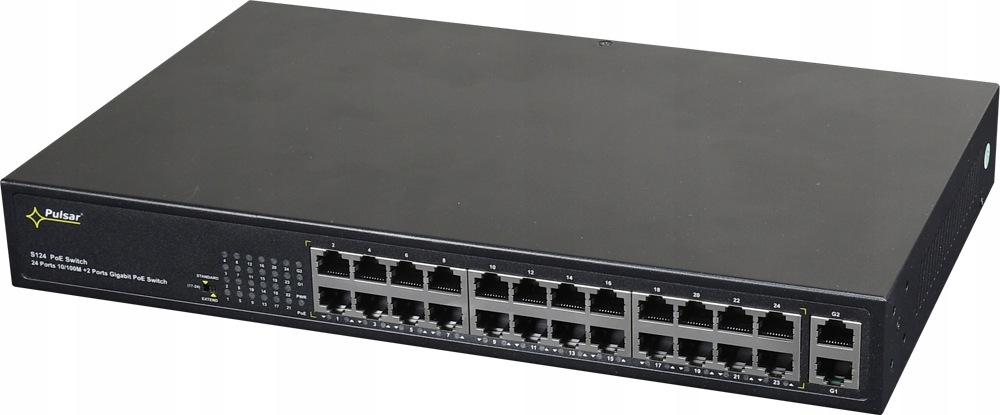 Switch PoE Pulsar S124 24-portový 24 Ip kamer
