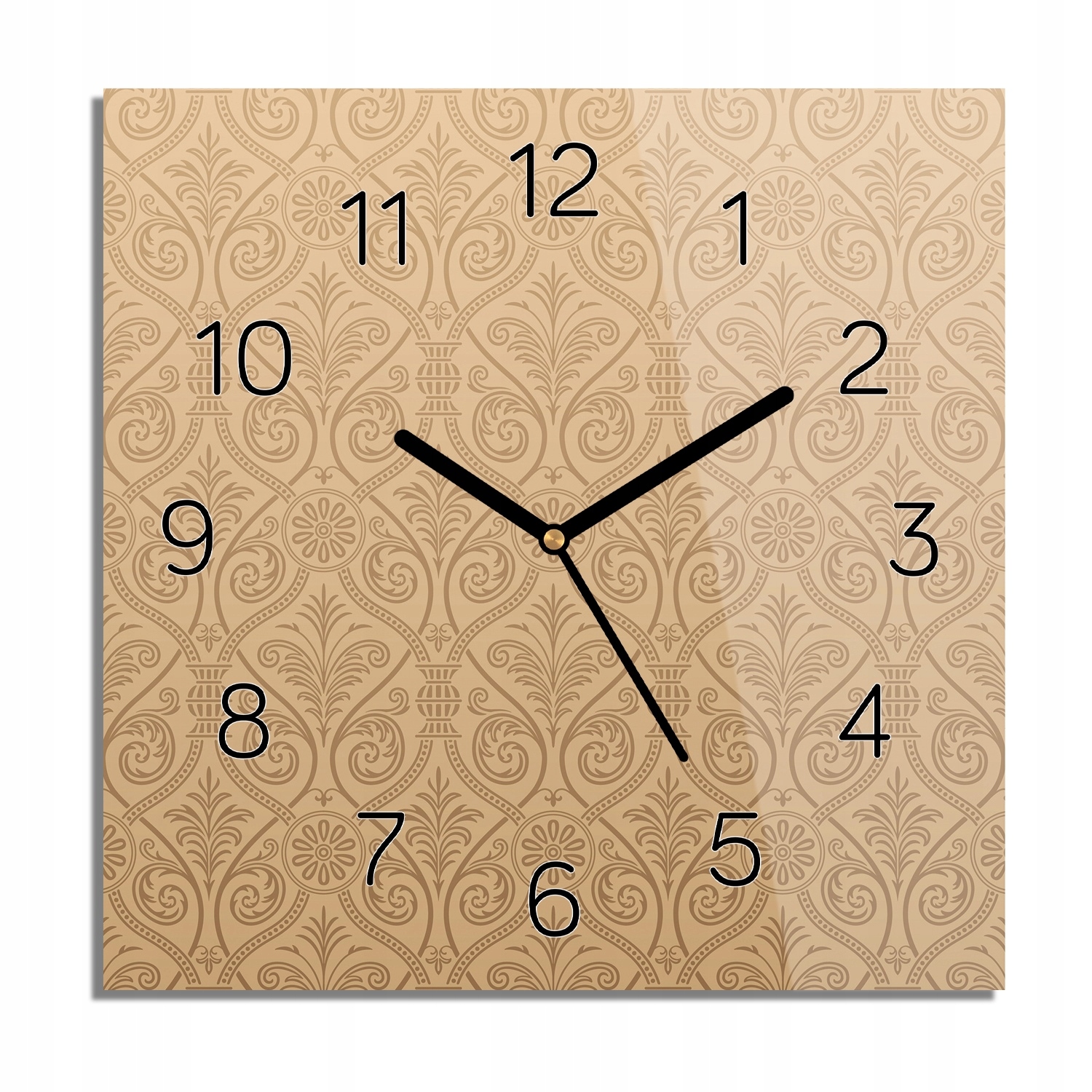 

Ornament gotyk wzór zegar na szkle do salonu 30x30