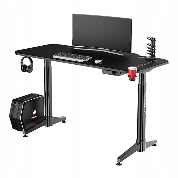 Ultradesk Herní stůl Level Black, 140x66cm, 72-124cm, elektricky nastavitelný