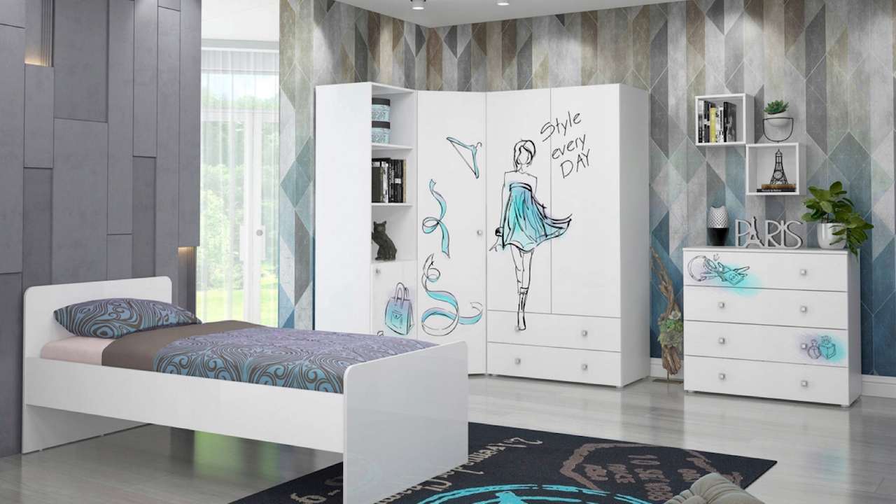 Półka wisząca młodzieżowa biała MODERN 08 Kod producenta MODERN 08 półka