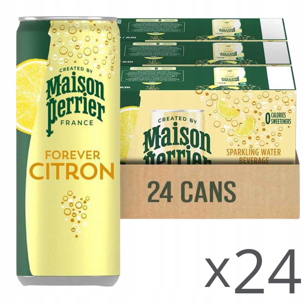 Levně Perrier Minerální perlivá voda Citron Vert Limoen Plechovka 24x0,33L