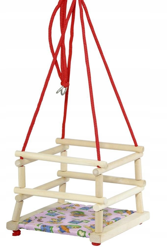 HUŚTAWKA DREWNIANA Z PODUSZKĄ, BĄCZEK