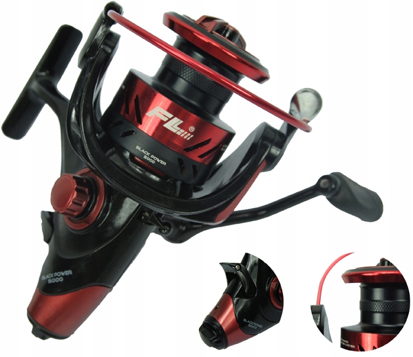 Kołowrotek karpiowy Fl Pro Black Power 5000, Wolny Bieg, alu szpula, 9bb
