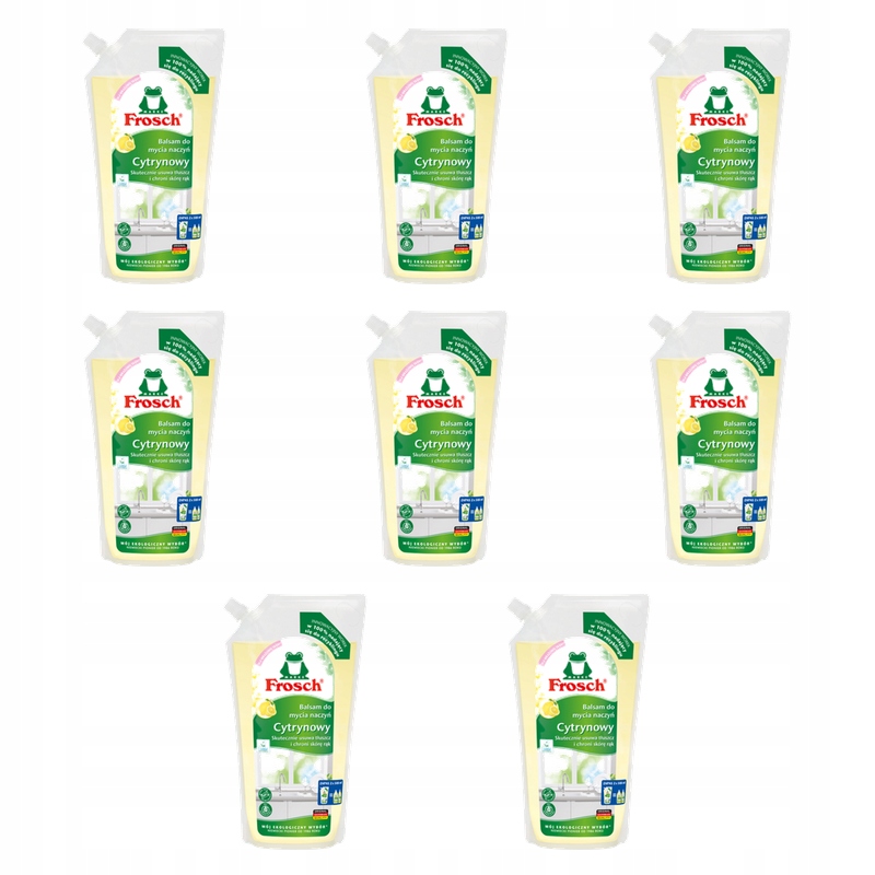 Frosch Citronový balzám na mytí nádobí – zásoba v sáčku 1 L X8
