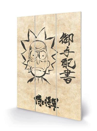 Rick a Morty – Wanted – obraz na dřevě 20 x 29,5 cm