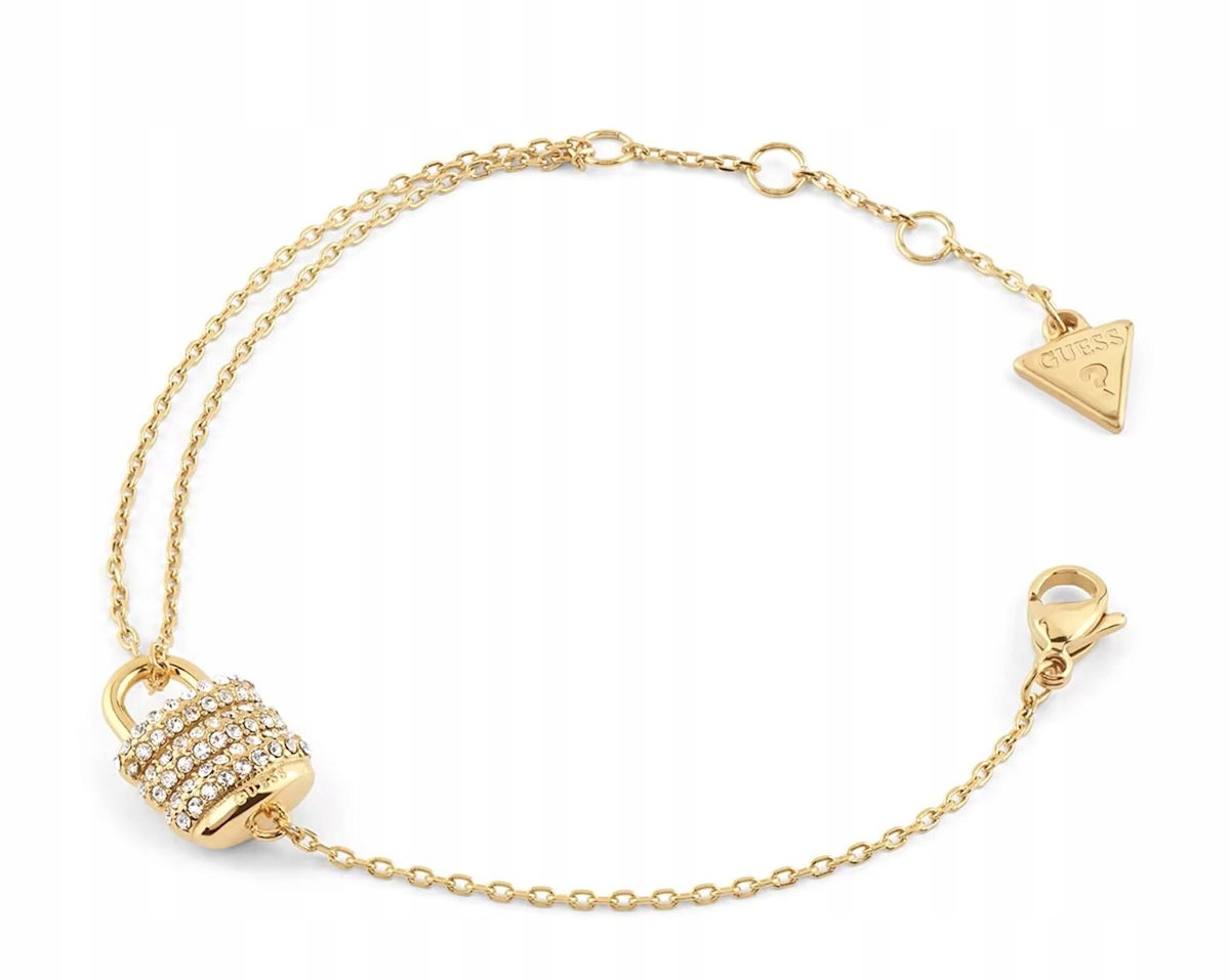 Zlatý Ocelový Dámský Náramek Guess My Secret Visací Zámek JUBB05418JWYGS