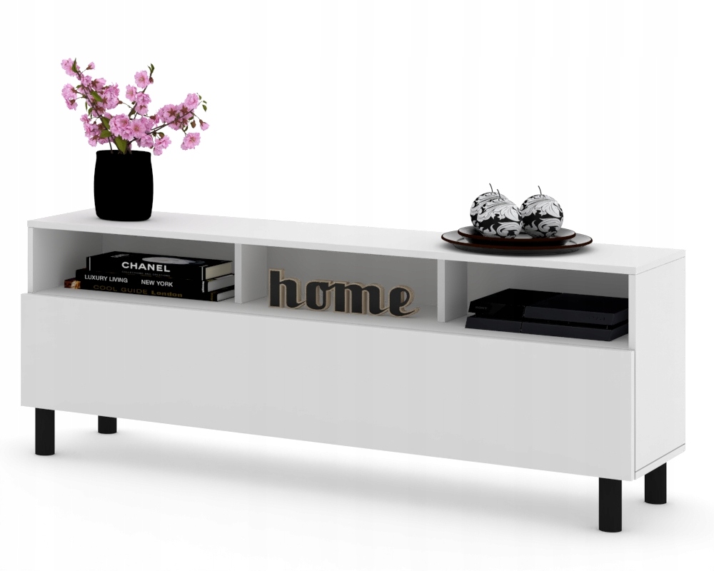 Stojící Rtv skříňka Play Heels Komoda Police Vitrína do obývacího pokoje Bílá Matná 160