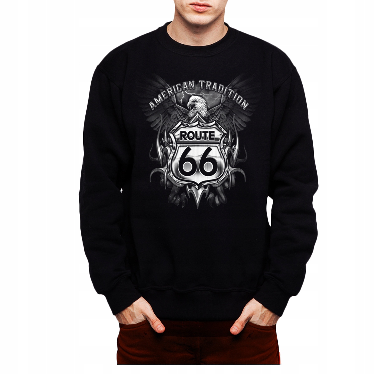 

Route 66 Orzeł Usa Bluza Męska Czerń L