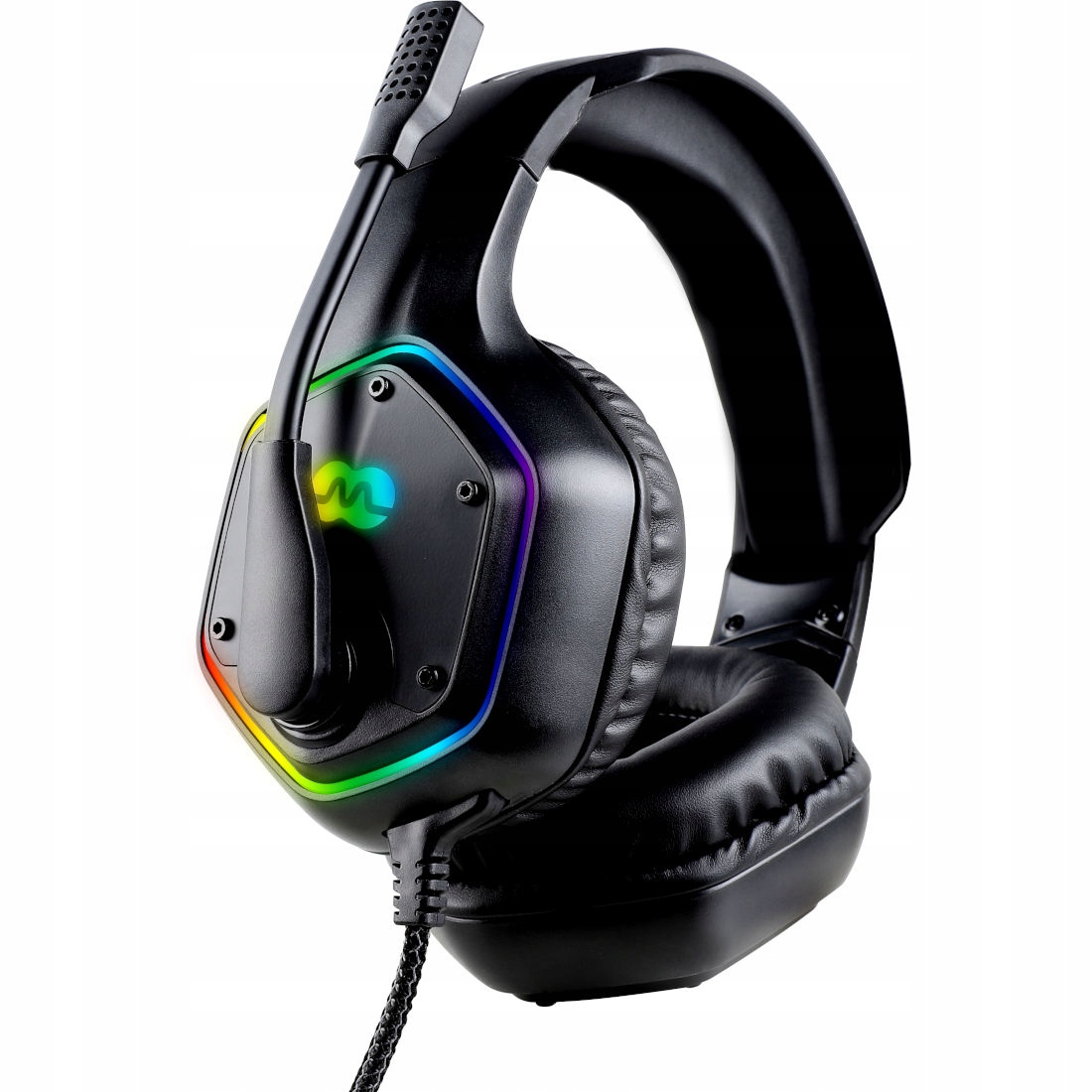 SŁUCHAWKI Z MIKROFONEM GAMINGOWE USB PODŚWIETLENIE RGB LED MOZOS G1000 Stan opakowania oryginalne
