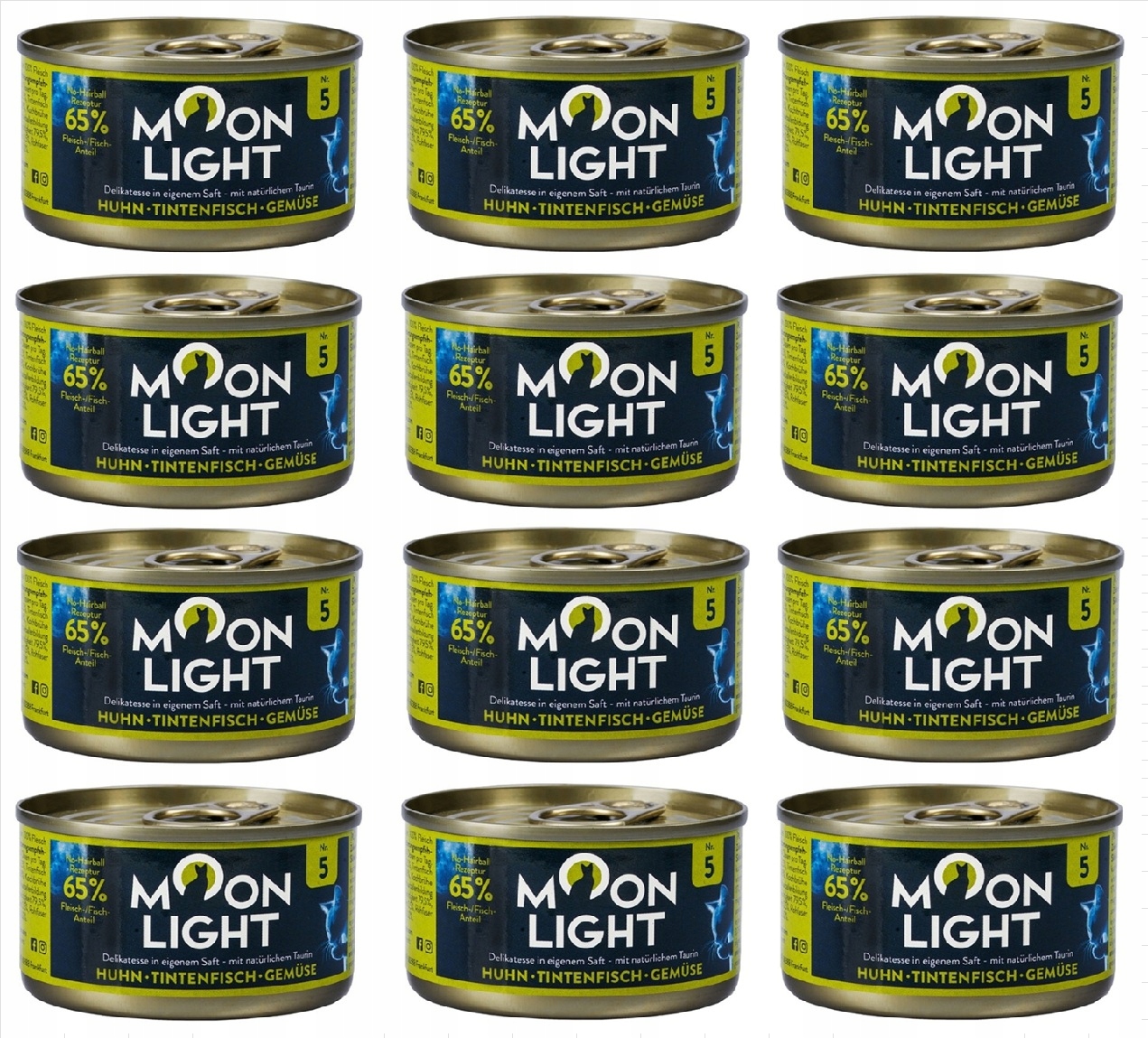 Levně Moonlight č. – kuřecí maso, oliheň a zelenina – vlastní omáčka – 12 x 80 g