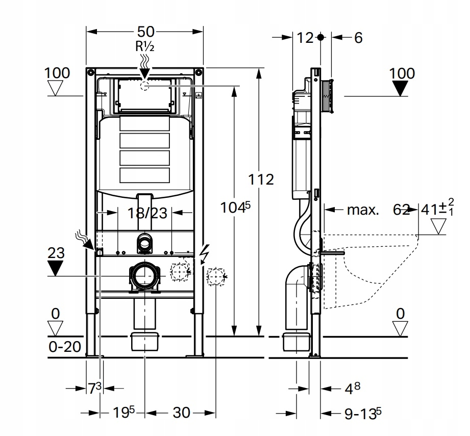 ZESTAW 5w1 STELAŻ DO WC GEBERIT+MISKA+DESKA WOLNO. Marka Geberit