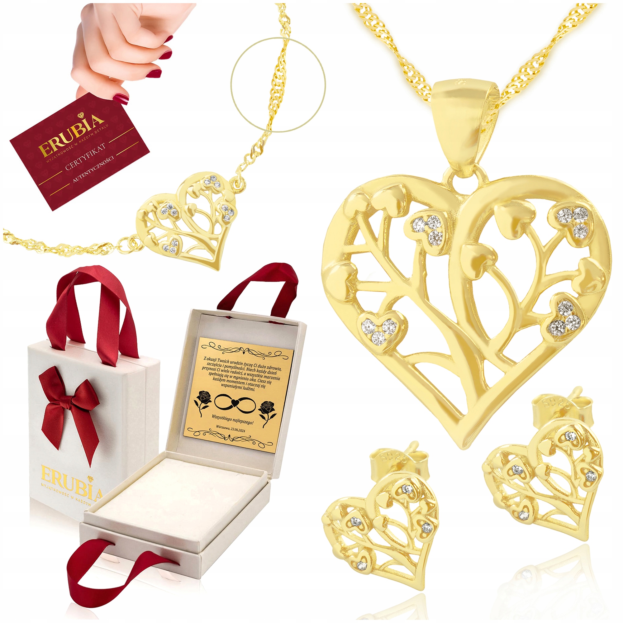 Sada Stříbro 925, Pozlacené, 60 CM Pro Ni Gravírování