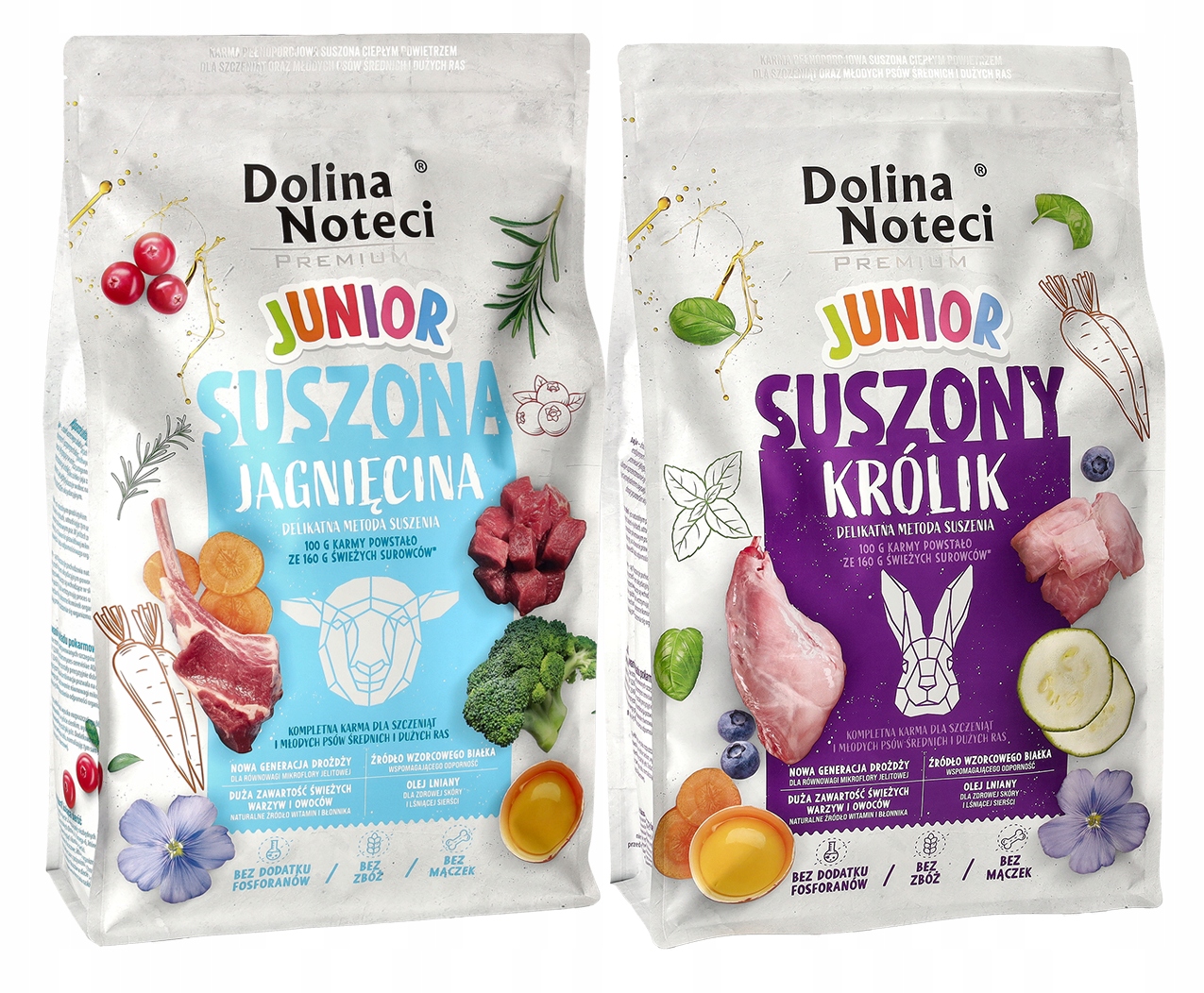 Dolina Noteci Karma sucha dla psa Premium Junior MIX smaków 2x4kg