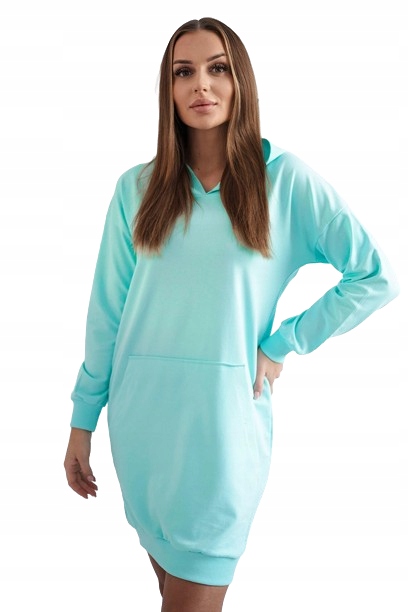 Šaty s kapucí mátová