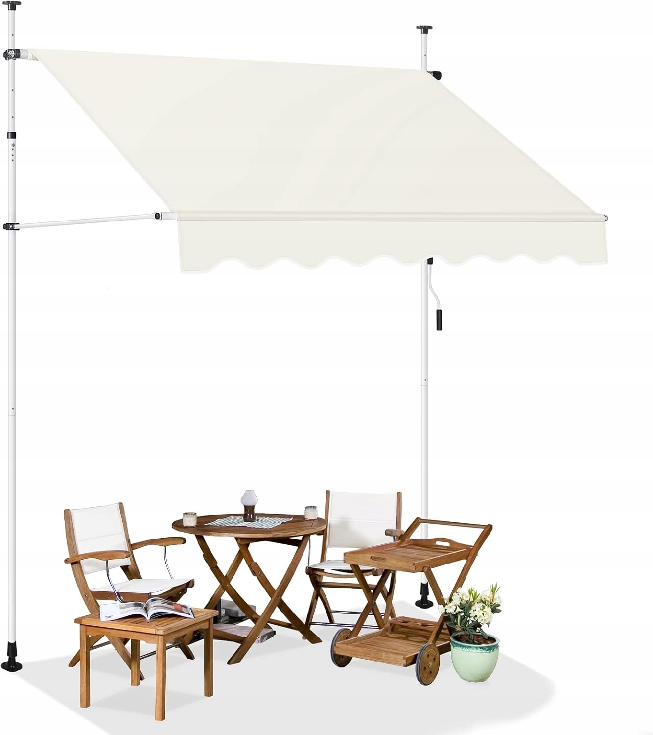 Voltová Balkónová Markíza Bez Vŕtania Kľuka Ochrana Uv 300 X 120 X 210-310