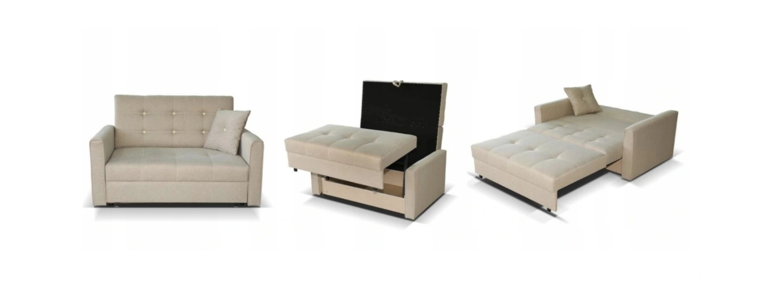 jednoosobowa sofa BRAVA I pikowany tapczanik Kolor inny