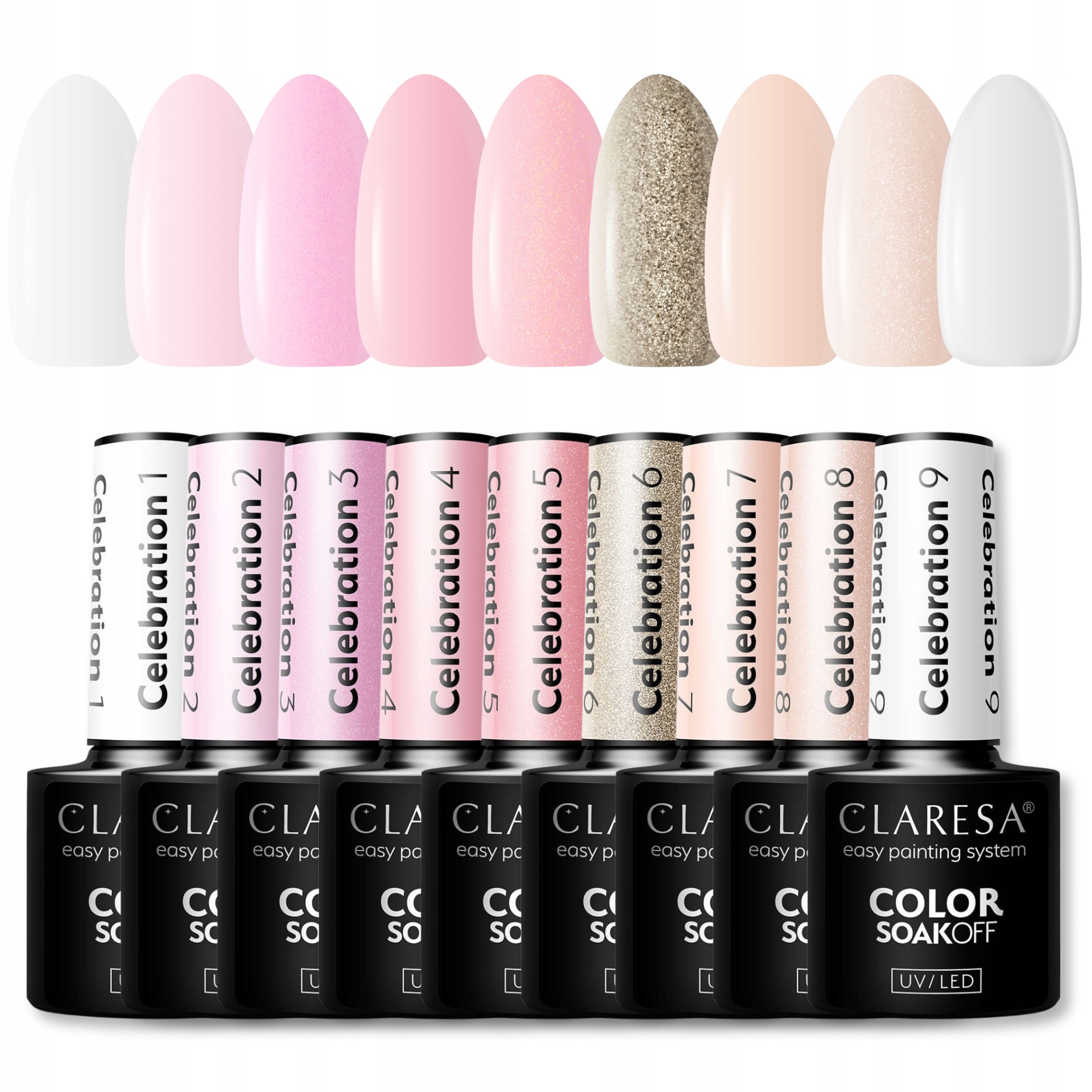 Claresa Lakier Hybrydowy Zestaw Cała Kolekcja_ CELEBRATION_1-9