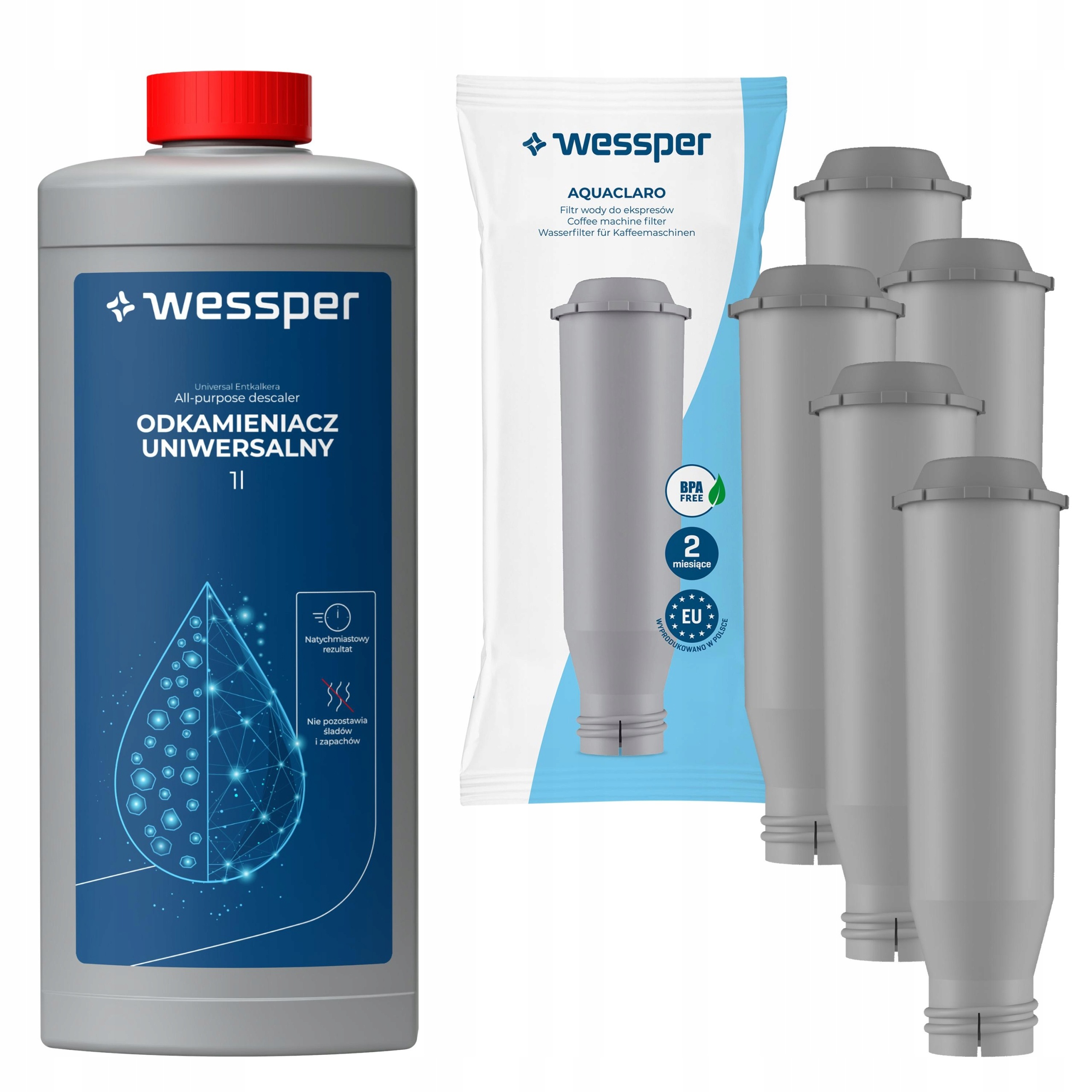 Wessper pro kávovar Krups Nivona: odvápňovač 1 l 5 x filtr na vodu