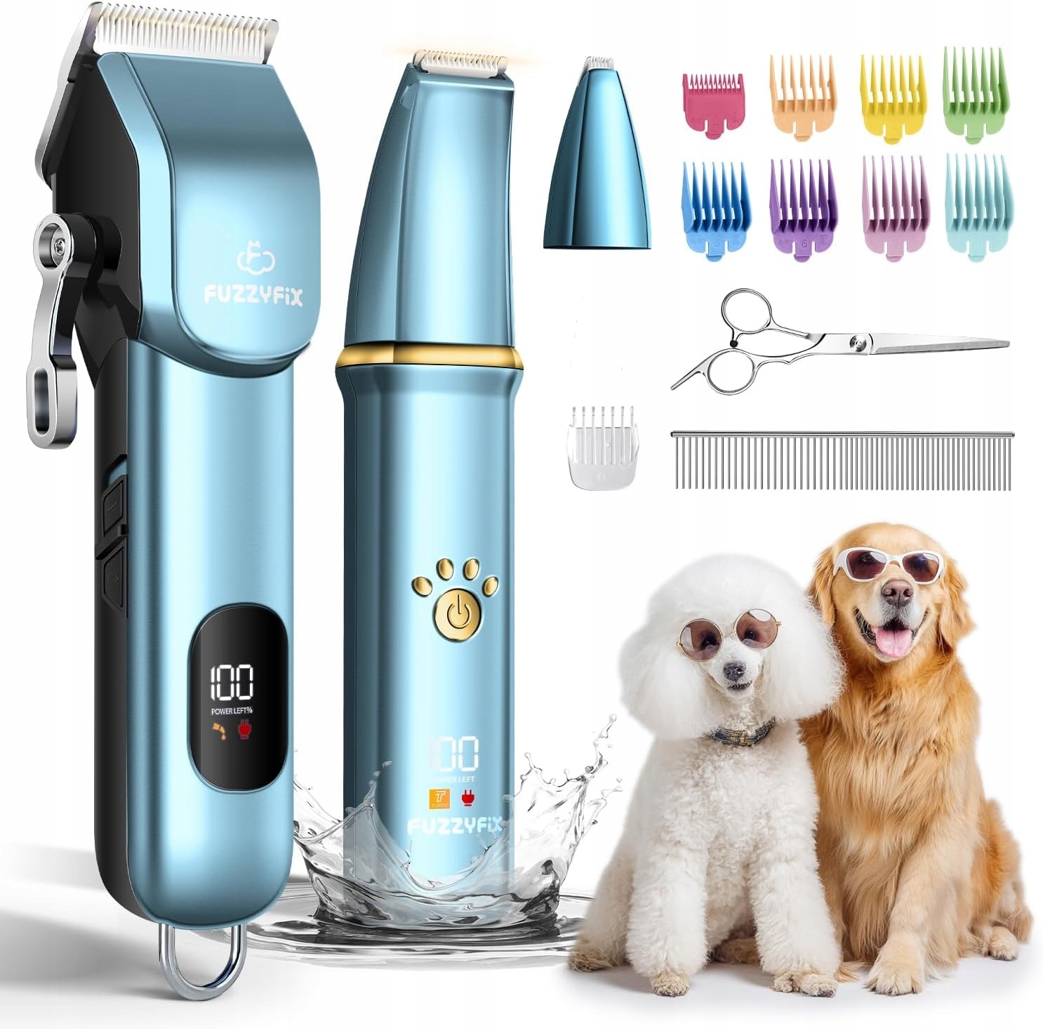 Levně Bezdrátový zastřihovač pro stříhání psů a koček, sada 3v1 Tichá