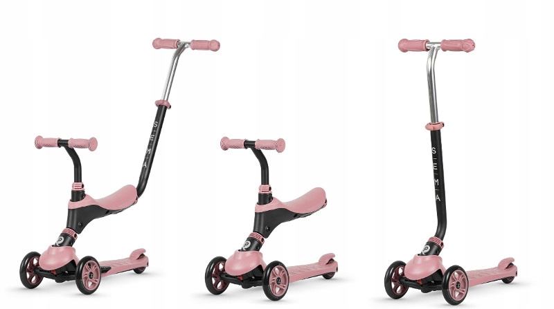 Qplay Hulajnoga Sema 3w1 Pink 3-6 lat dla przedszkolaka
