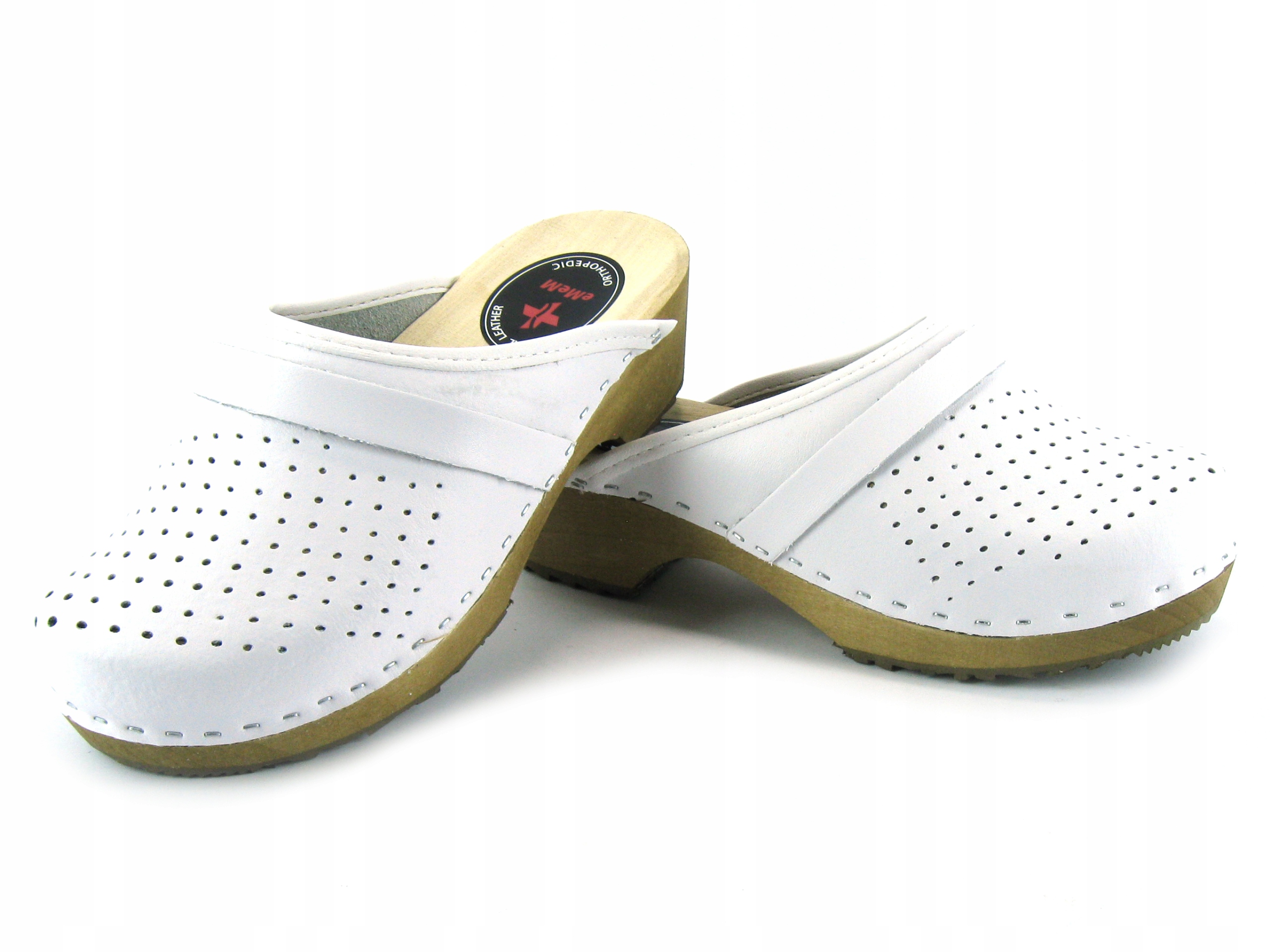 DREWNIAKI CHODAKI DAMSKIE KLAPKI MEDYCZNE BIAŁE 40 Marka inna