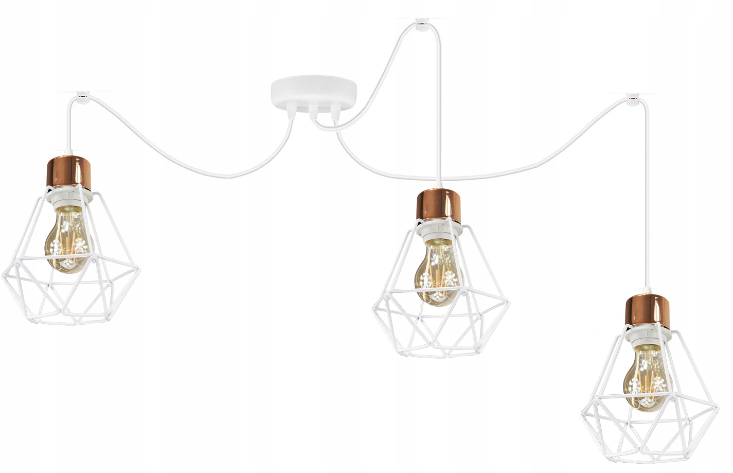 Lampa Pavouk Diamond 3 Bílá Stropní Lustr Loft Stropní Lampy Lustry