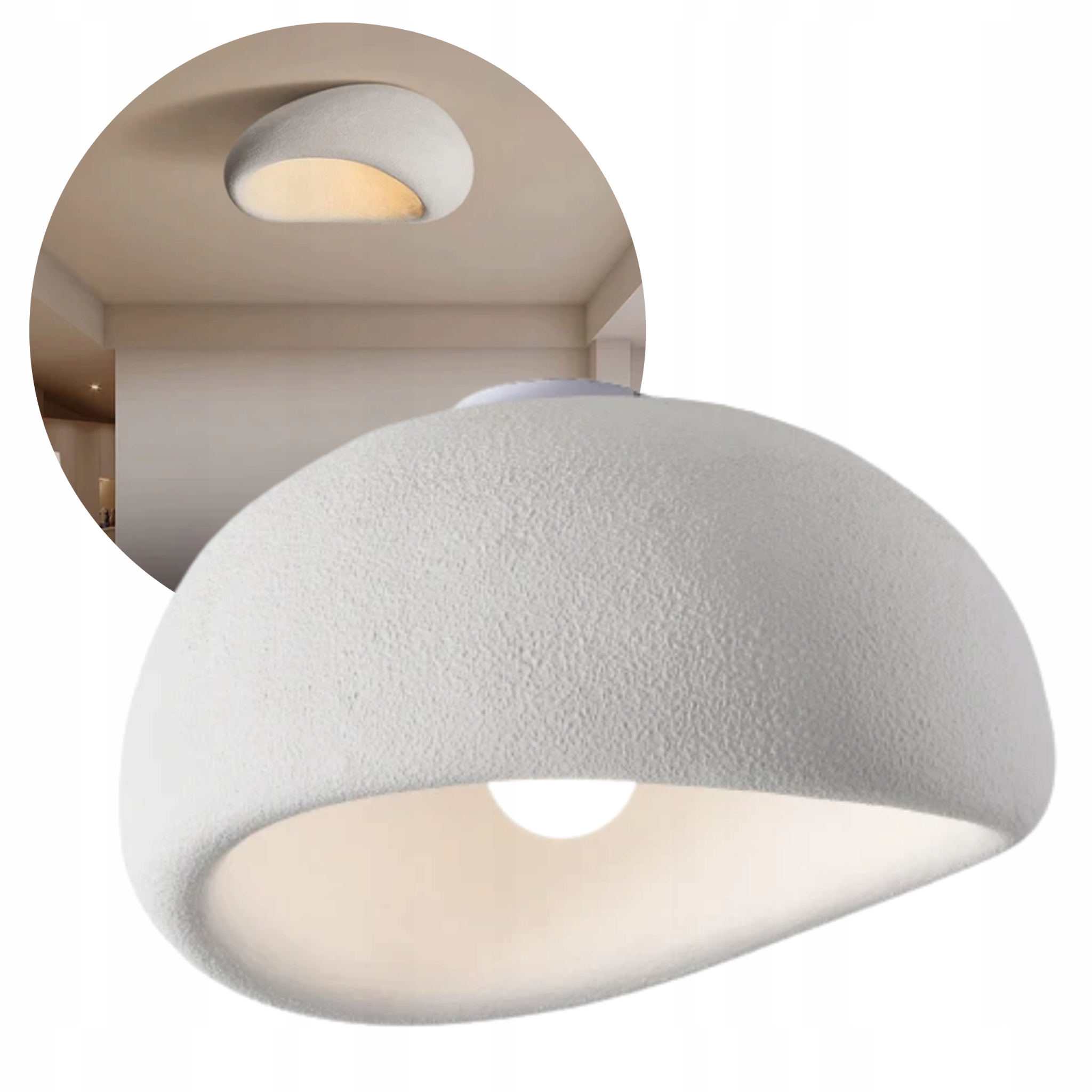Lampa Sufitowa Nowoczesna Plafon Biała 50CM 12W Skandynawski Design