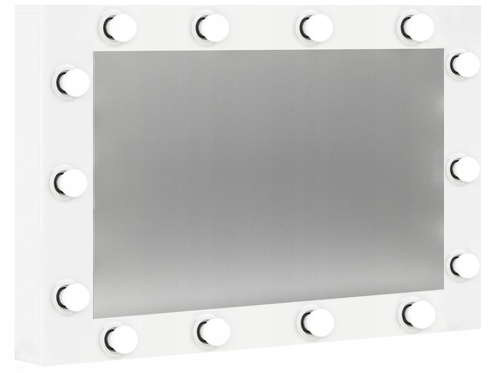 Lustro Białe 90x60 CM Do Toaletki Żarówki Led 14