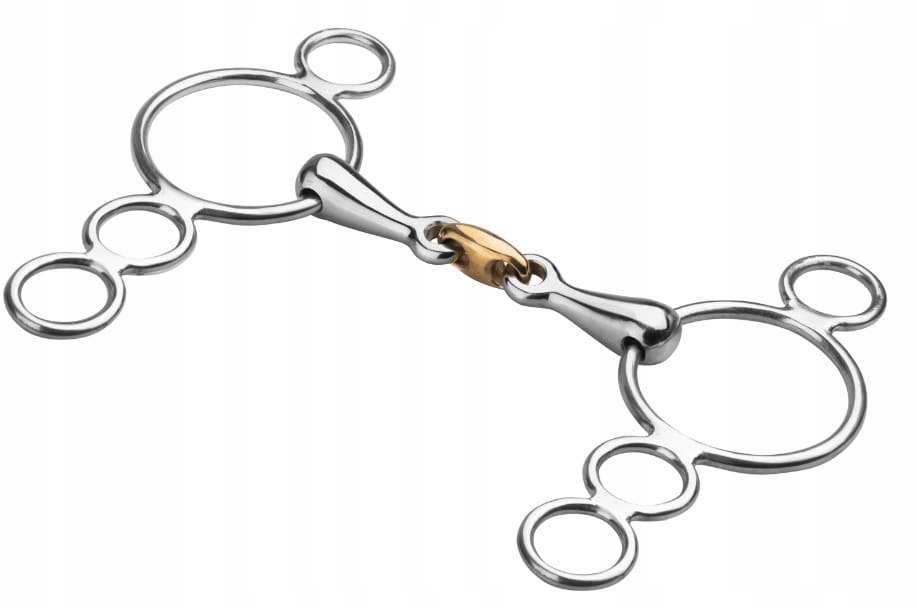 Wędzidło pessoa Start 3K pełne podwójnie łamane miedziany łącznik 13,5