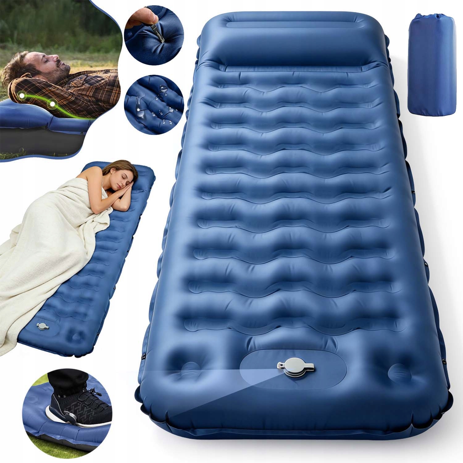 Karimatka Turistická Samonafukovací Campingová 196*66*13 CM S Polštářem