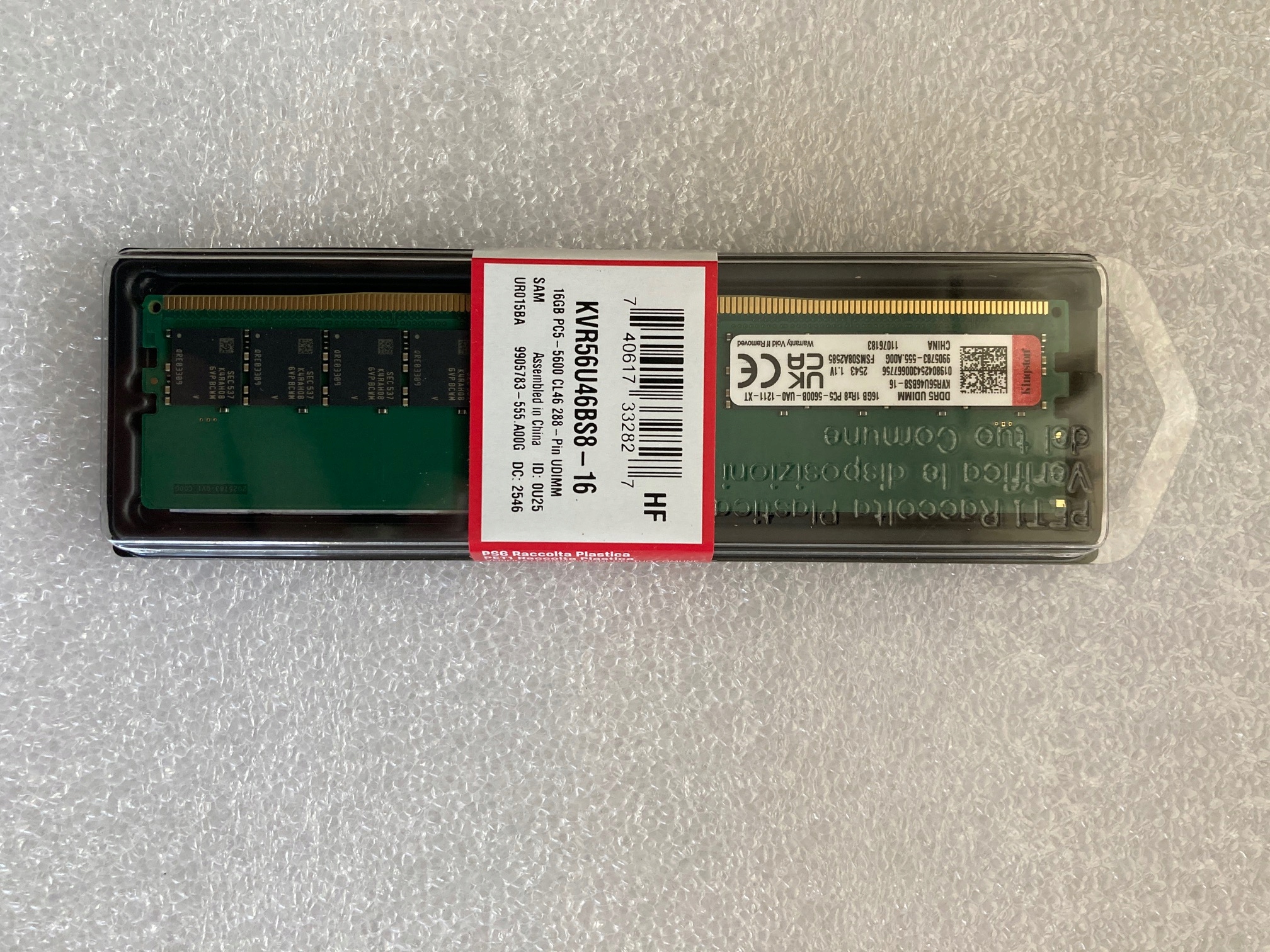 Pamięć Kingston DDR5 16GB (1*16GB)/5600 CL46 1Rx8
