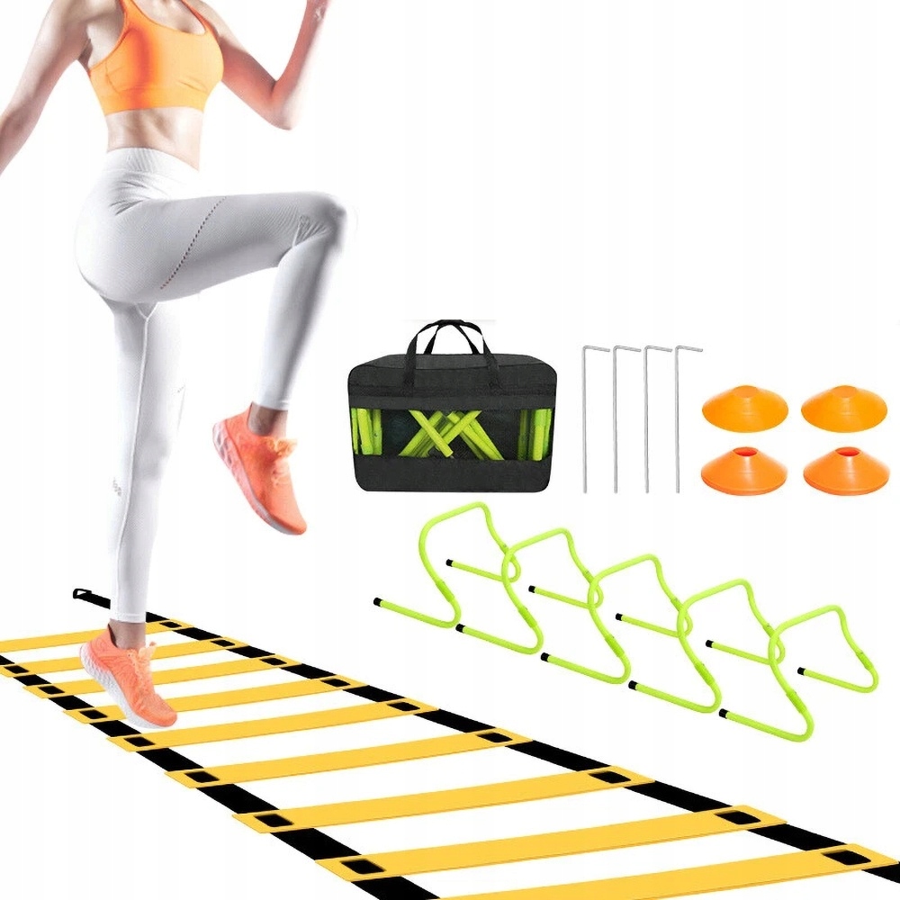 Trénink agility Koordinační žebřík Fotbalové kuželky Sada