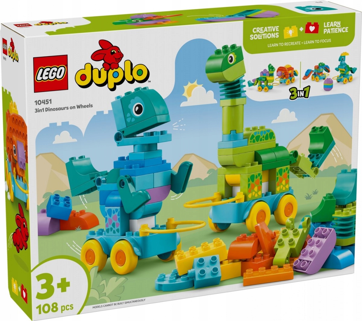 Lego Stavebnice Duplo 10451 3v1 Dinosauři na kolečkách