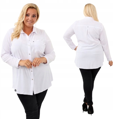 Klasická elegantní košile Sandra jednoduchého střihu, bílá barva, velikost 44