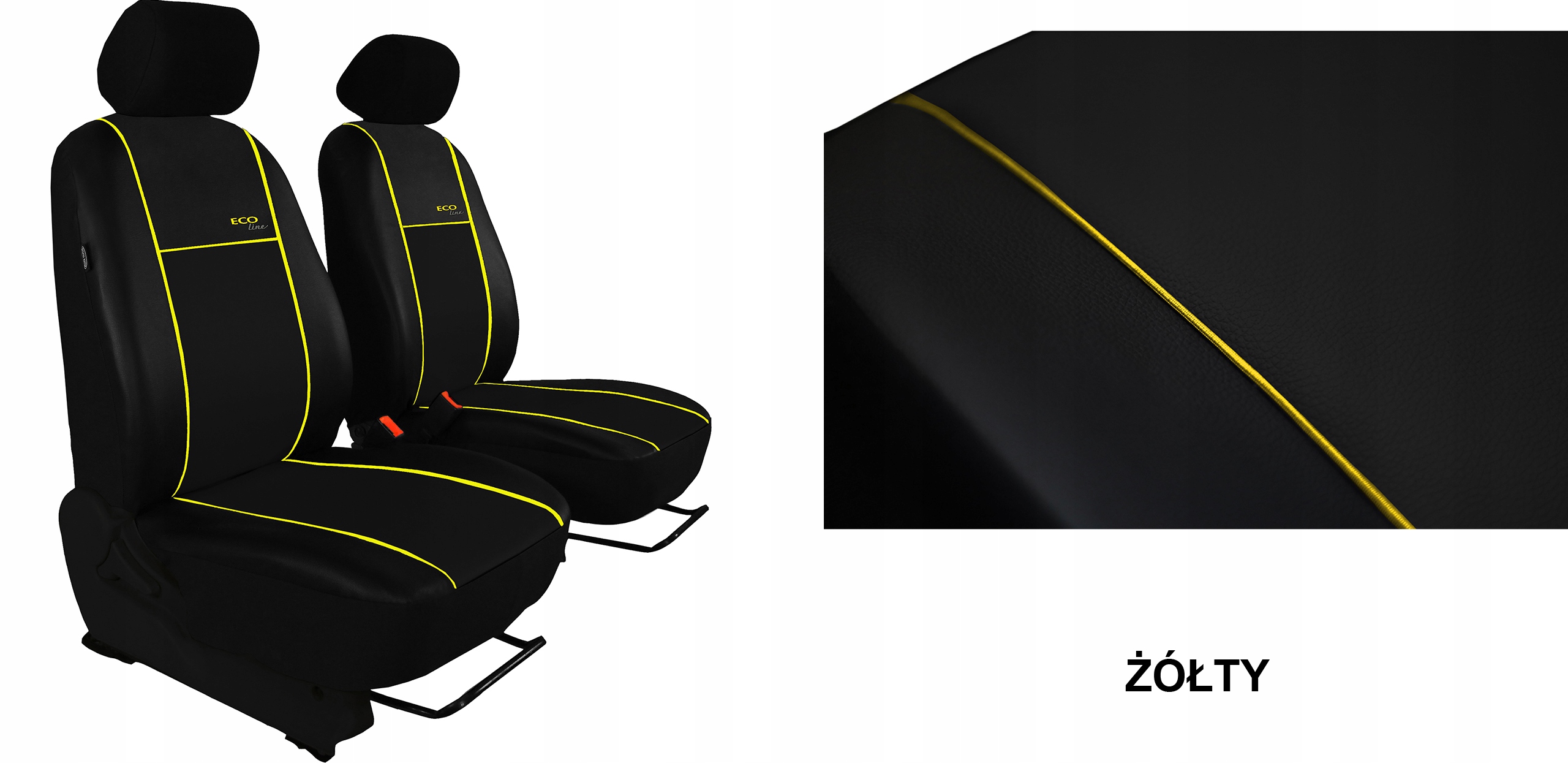 SKÓRA POKROWCE MIAROWE do MERCEDES SPRINTER 2 1+1 Kolor czarny