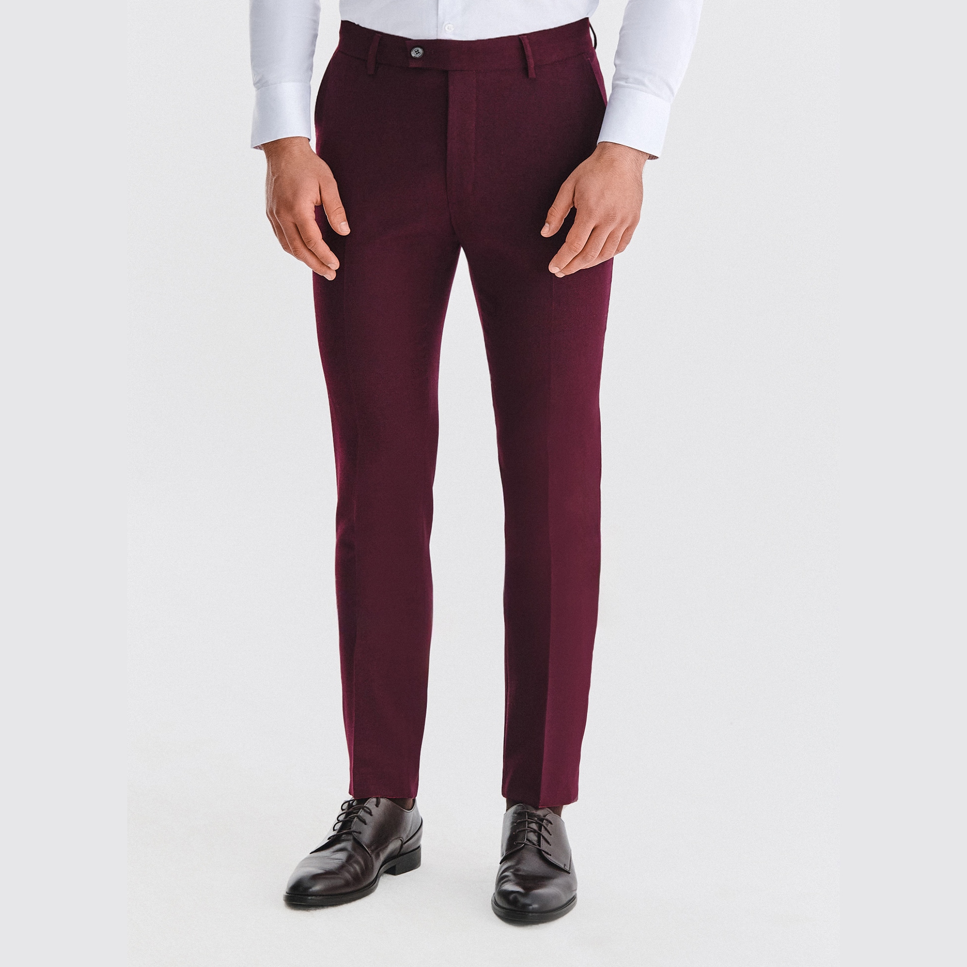 Bordové oblekové kalhoty s strukturovaným vzorem Pako Lorente vel