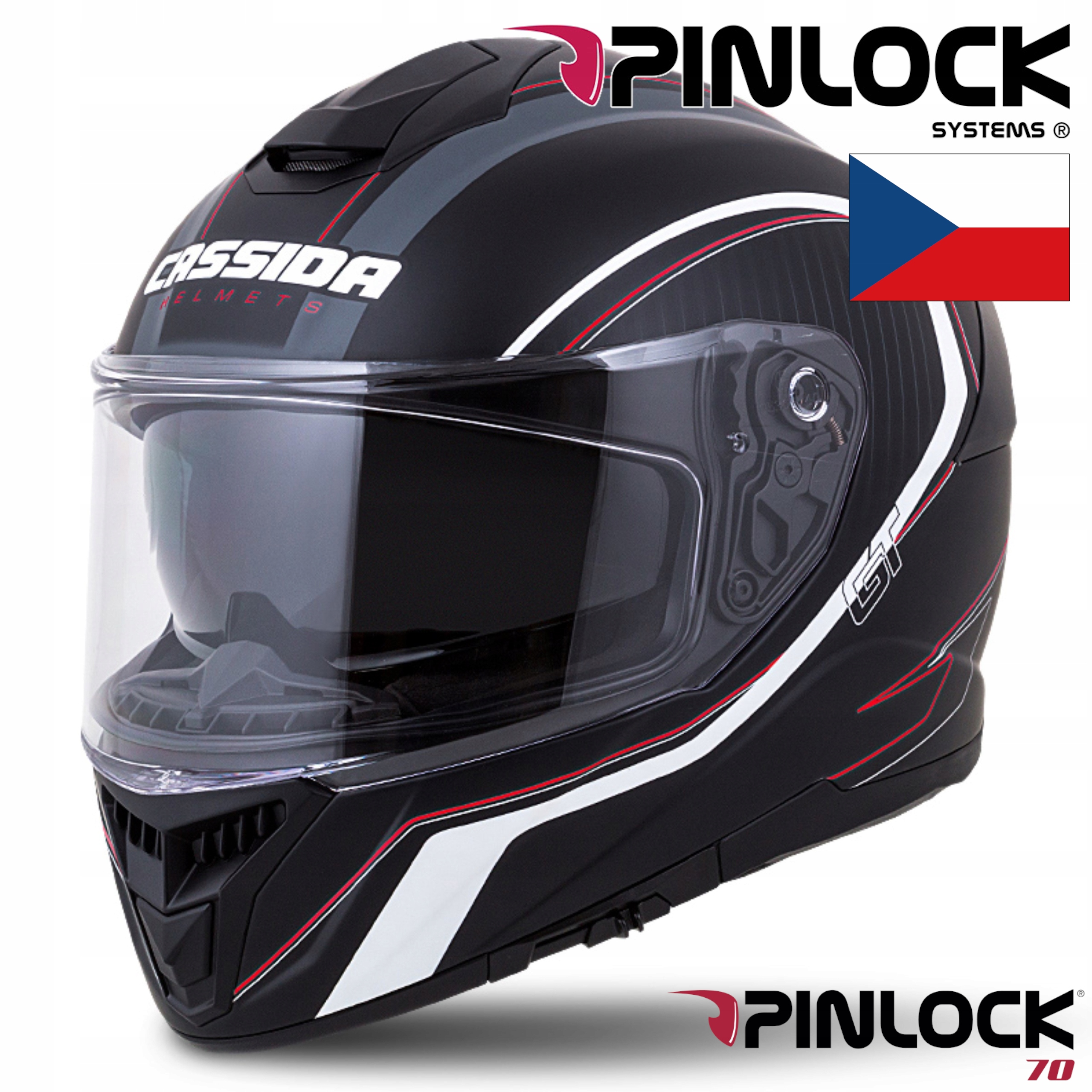 CASSIDA KASK MOTOCYKLOWY RED GT WŁÓKNO +PINLOCK XS Producent Cassida