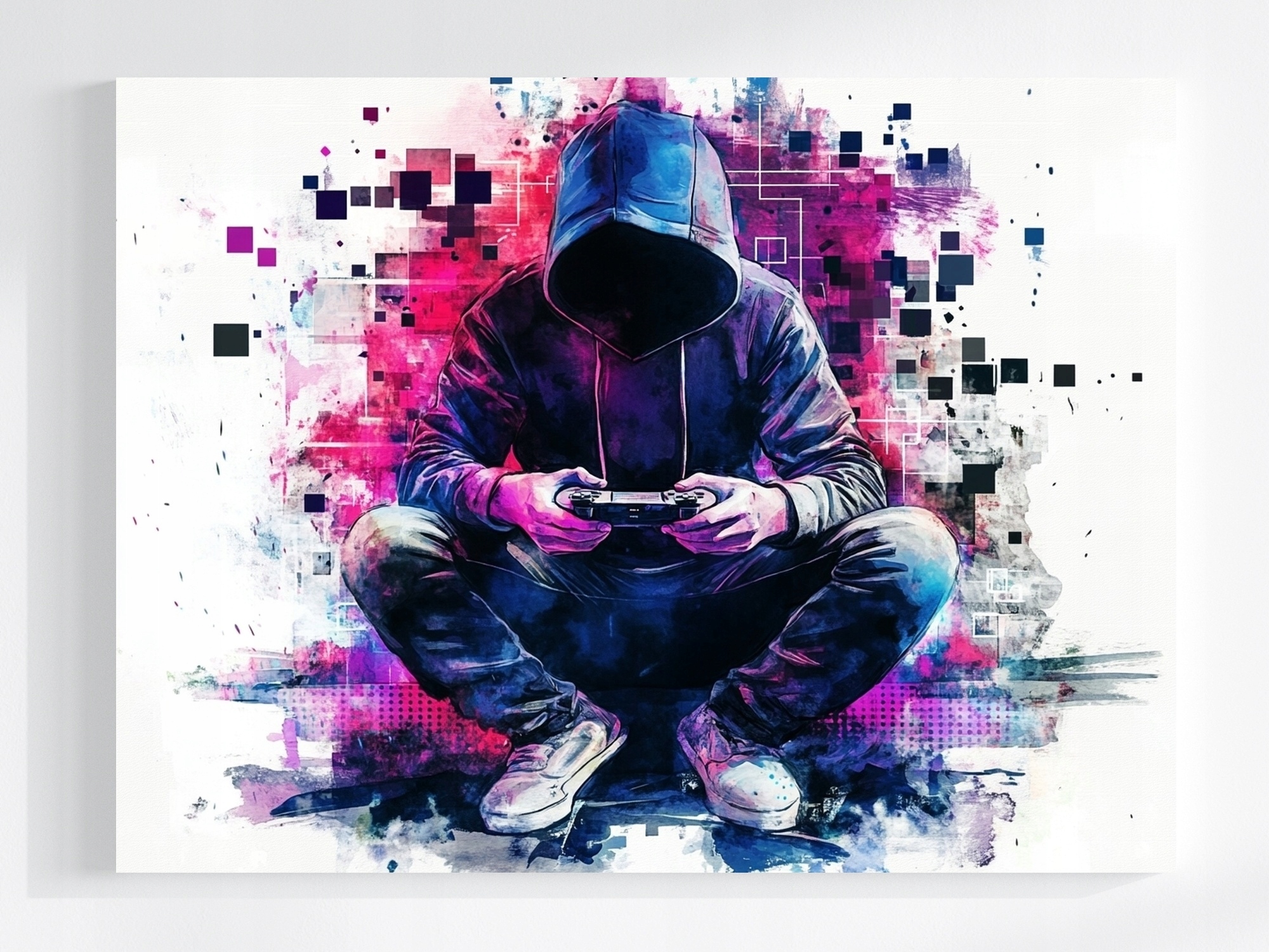Obraz Na Plátně Canvas Portrét Gamer Hráč Konzola Gaming Cyberpunk 80x60