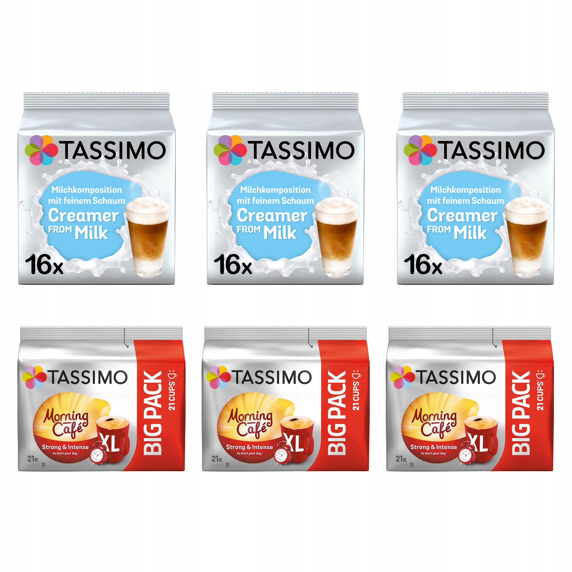 Tassimo Morning Cafe Strong&Intense kapsułki mleczne, 5+1 op. Gratis!