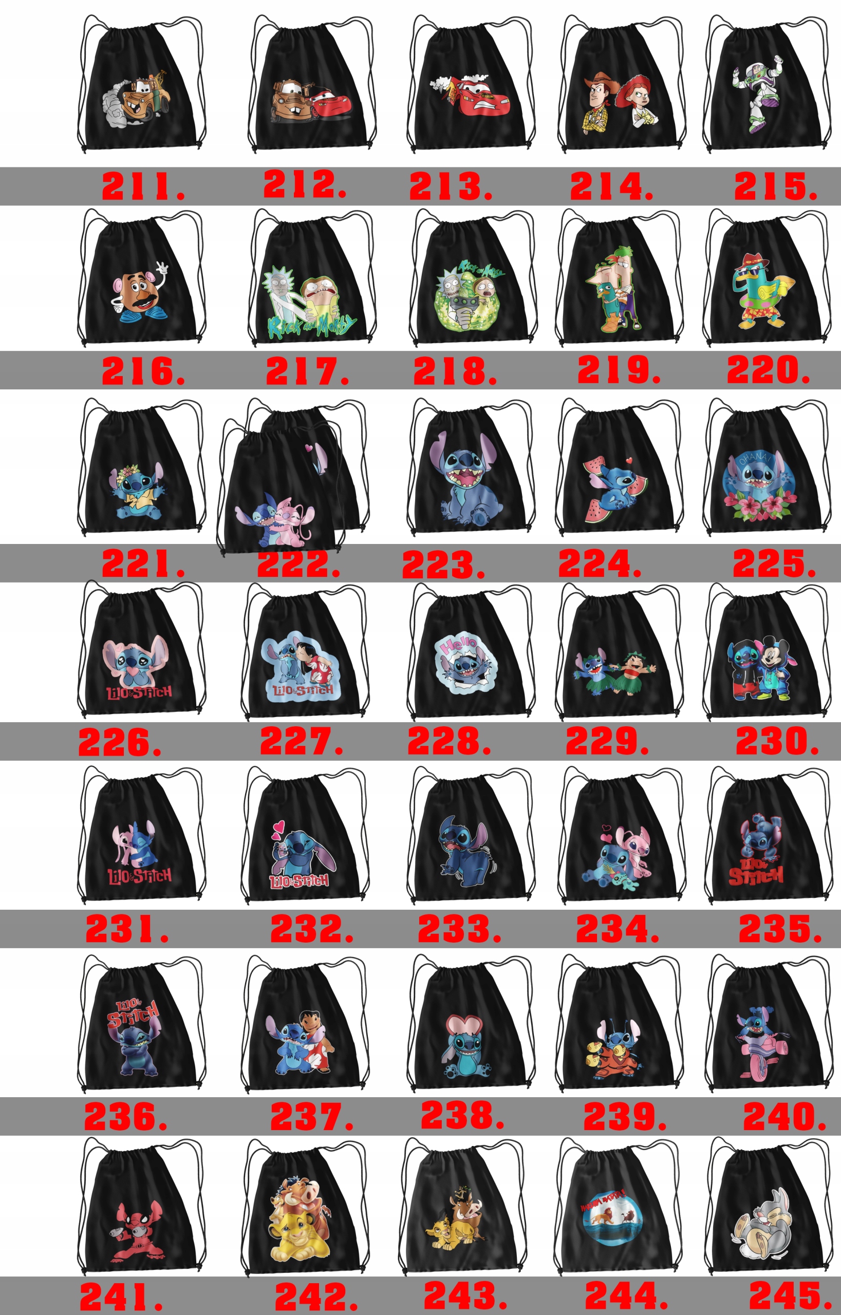 WOREK DO SZKOŁY WF/BUTY STITCH + IMIĘ GRATIS Szerokość produktu 37 cm