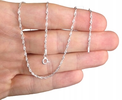 Łańcuszek srebrny, medalik komunia / chrzest Długość całkowita 55 cm