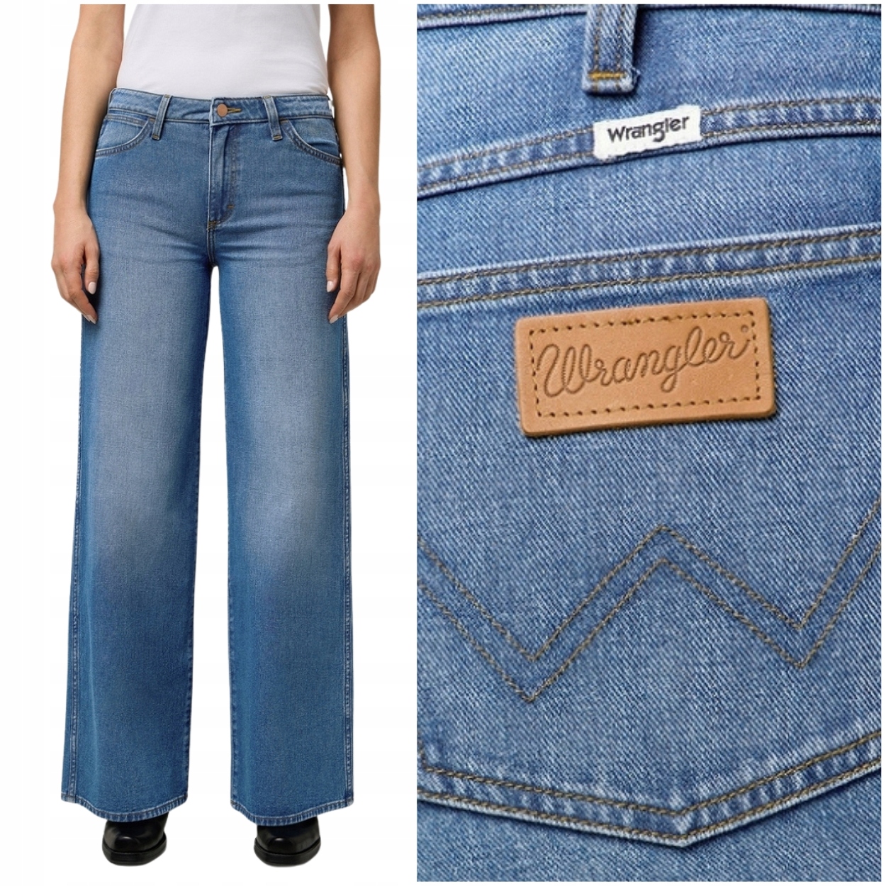 Wrangler World Wide volné široké dámské džínové kalhoty palazzo W29 L32