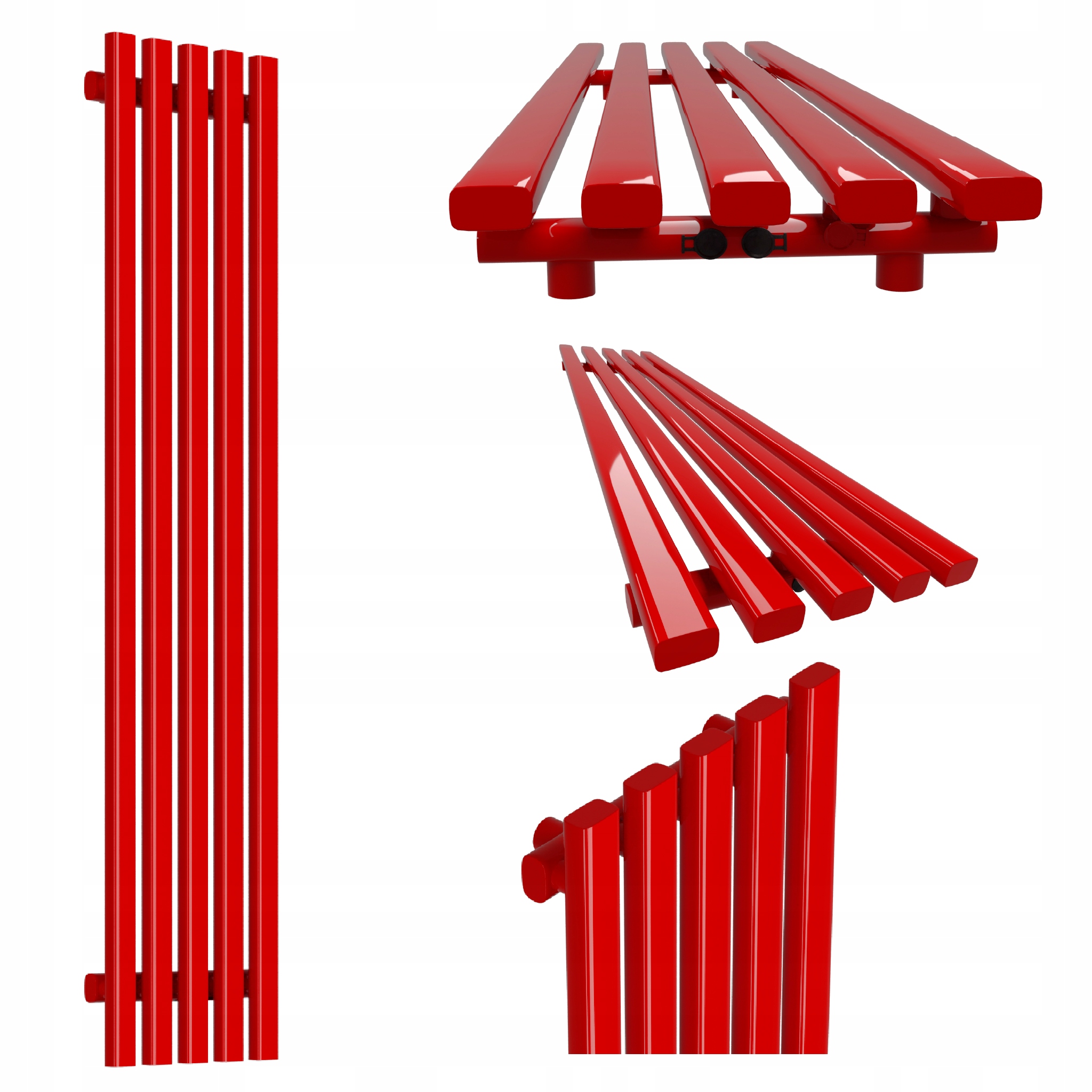 Dekorativní radiátor HORYZONT5 140x37 červený