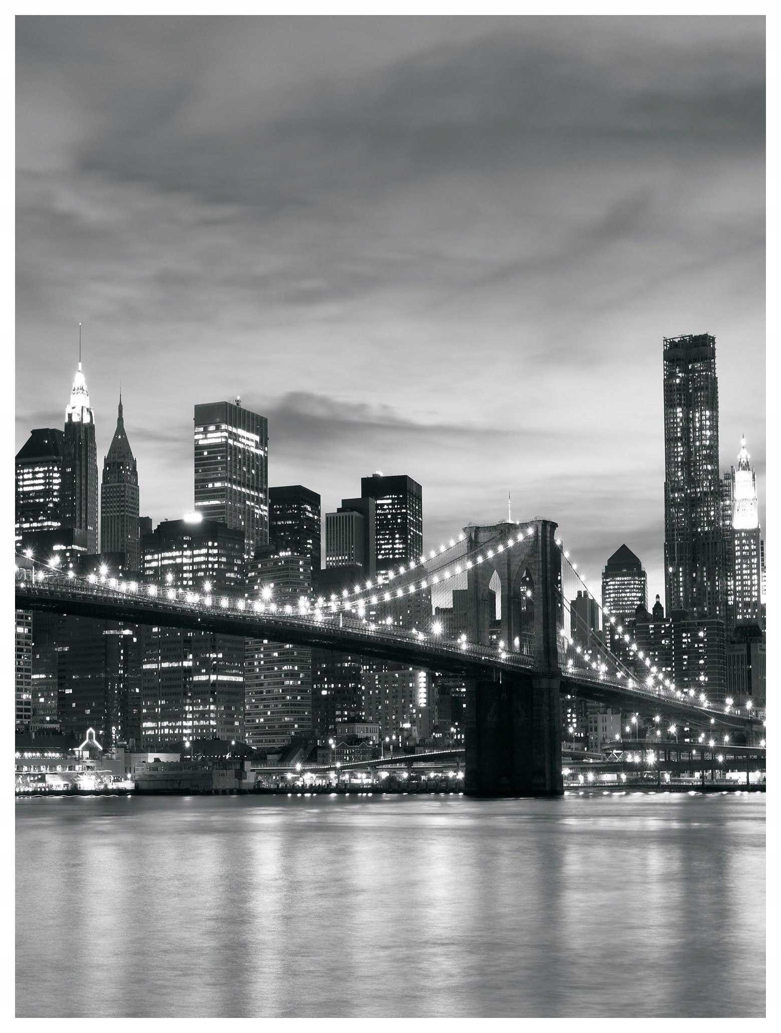 Fototapeta Brooklynský most v noci, černobílé panorama 184x254 lepidlo